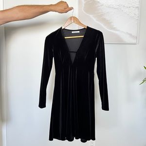 Long Sleeve Velvet Evening Dress